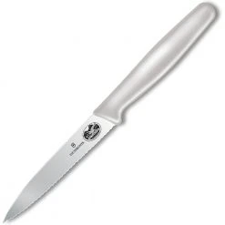 VICTORINOX Serrated White Handle Knife 42604
