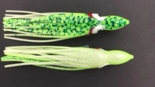 Hoochies NORTH PACIFIC OCTOPUS 4-1/4" OG140R (Glo Green Splatter Back) 1 Hoochies NORTH PACIFIC OCTOPUS 4-1/4" OG140R (Glo Green Splatter Back)