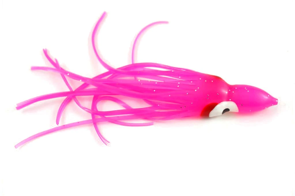 NORTH PACIFIC OCTOPUS 4-1/4" M18 (Pink Red) Hoochies 2 NORTH PACIFIC OCTOPUS 4-1/4" M18 (Pink Red) Hoochies