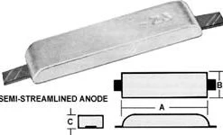 North Pacific Aluminum Zinc Anode Bar Z Series Marine Hardware