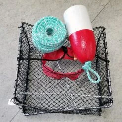 Trap Fishing Jolly Good Small Stainless Steel Prawn/Crab Trap Kit With Bait Bag + Float & Rope
