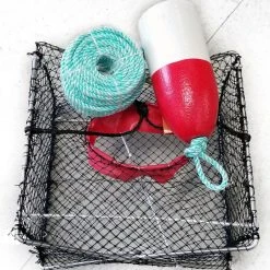 Trap Fishing Jolly Good Small Stainless Steel Prawn/Crab Trap Kit With Bait Bag + Float & Rope