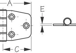 SEADOG 201510-1 SHORT SIDE DOOR HINGE 1.5 X 2-1/8