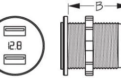 Marine Hardware SEADOG 426517-1 DUAL USB SOCKET/VOLTMETER W/ HIDDEN DISPLAY
