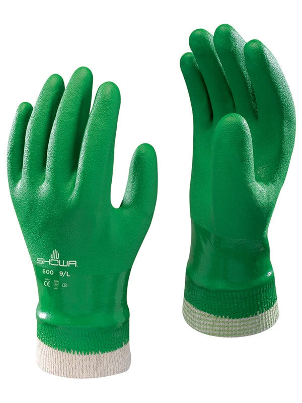 Clothing/Gloves Showa 600 PVC Knitwrist Green 1 Clothing/Gloves Showa 600 PVC Knitwrist Green