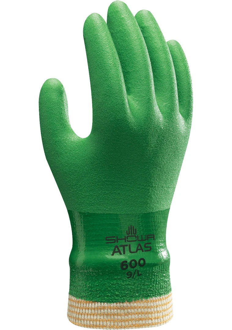 Clothing/Gloves Showa 600 PVC Knitwrist Green 2 Clothing/Gloves Showa 600 PVC Knitwrist Green