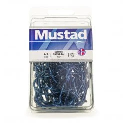Mustad 95151 Blue Salmon Siwash Hook 3x Strong Salmon Trolling